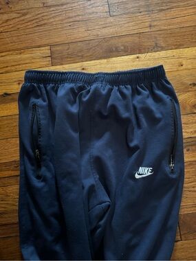 Nike Kids Navy Blue Zipper Joggers